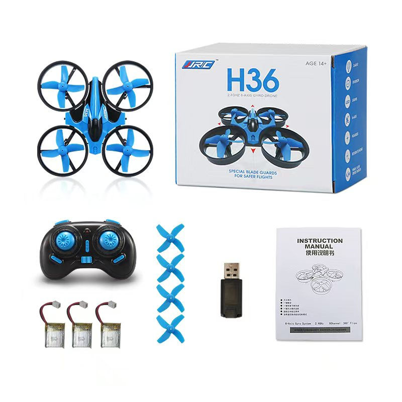 Miniatura: Mini drone JJRC H36 com controle remoto, 4 canais, 6 eixos, modo sem cabeça, gi