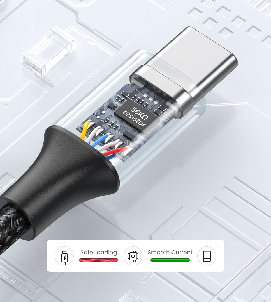 Miniatura: Cabo USB Tipo C UGREEN 3A para Xiaomi Samsung S25 S24, carregamento rápido, cab