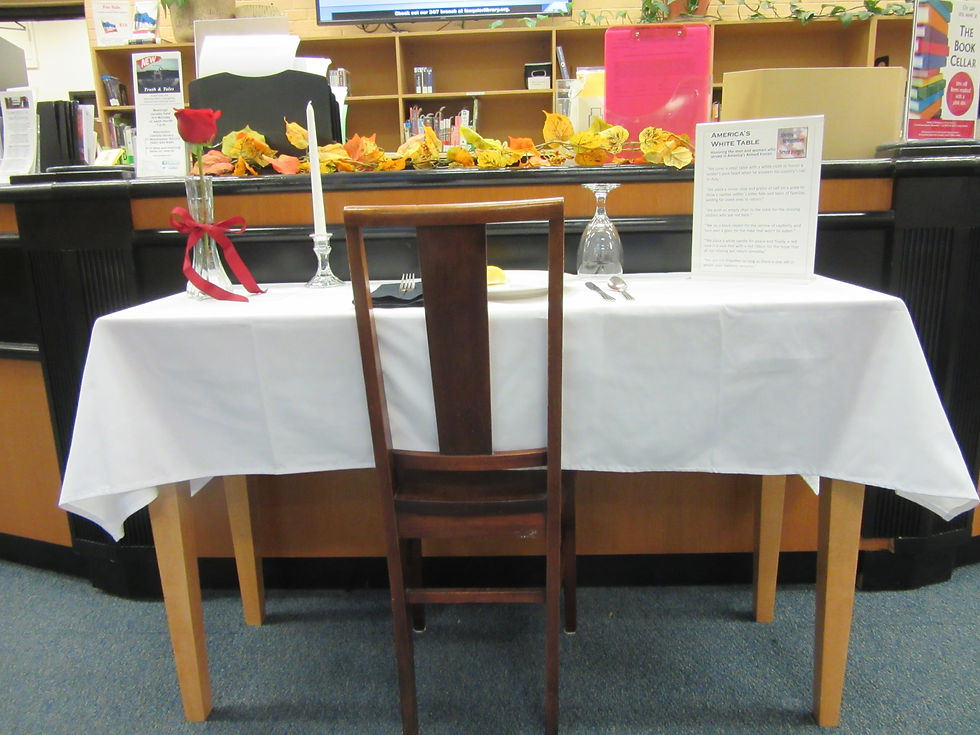 White Table Display (Nov. 1-30)