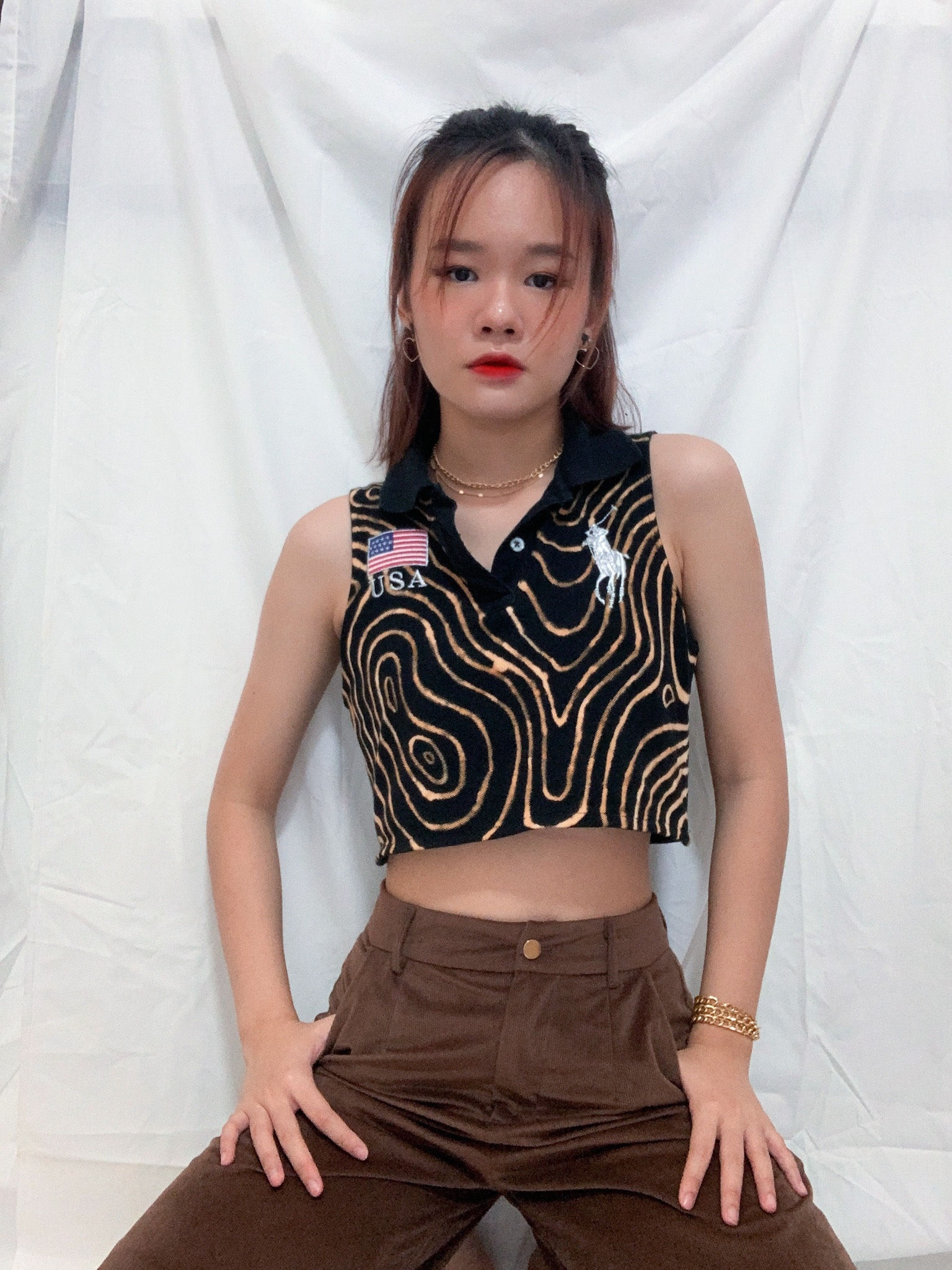 I can make bleach dyed polo halter top