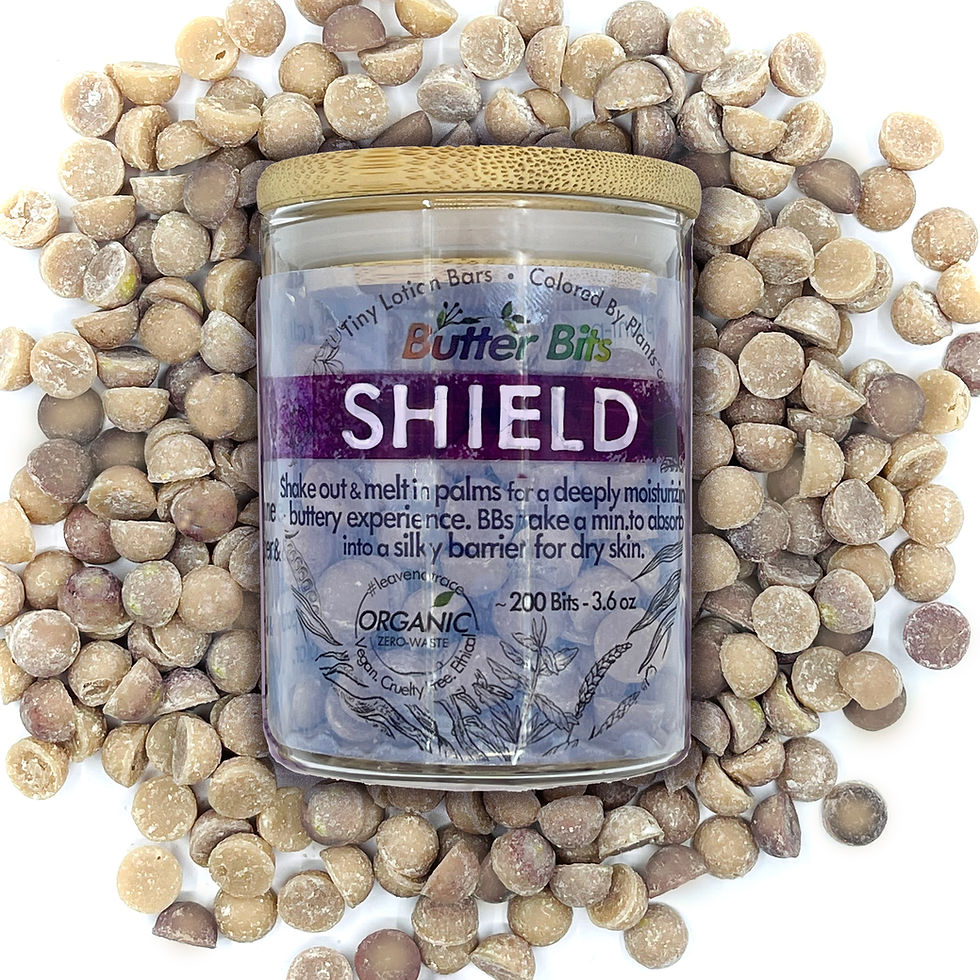 Thumbnail: Single-use butter buttons lotion bars in glass jar and bamboo lid