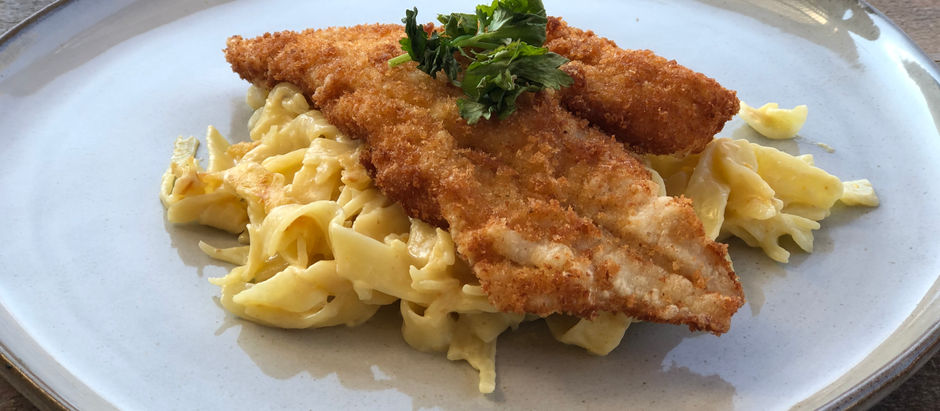 Reineta con fetuccine a la huancaÃna
