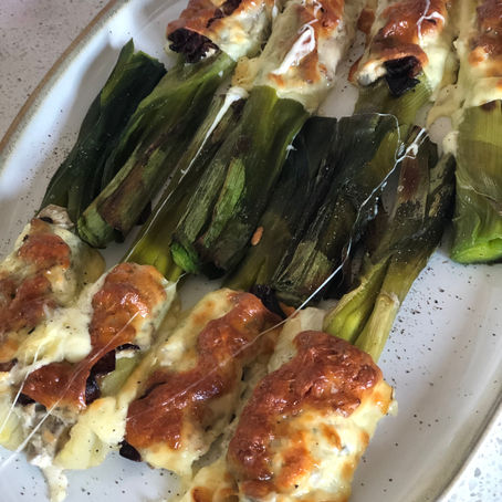 Puerros rellenos