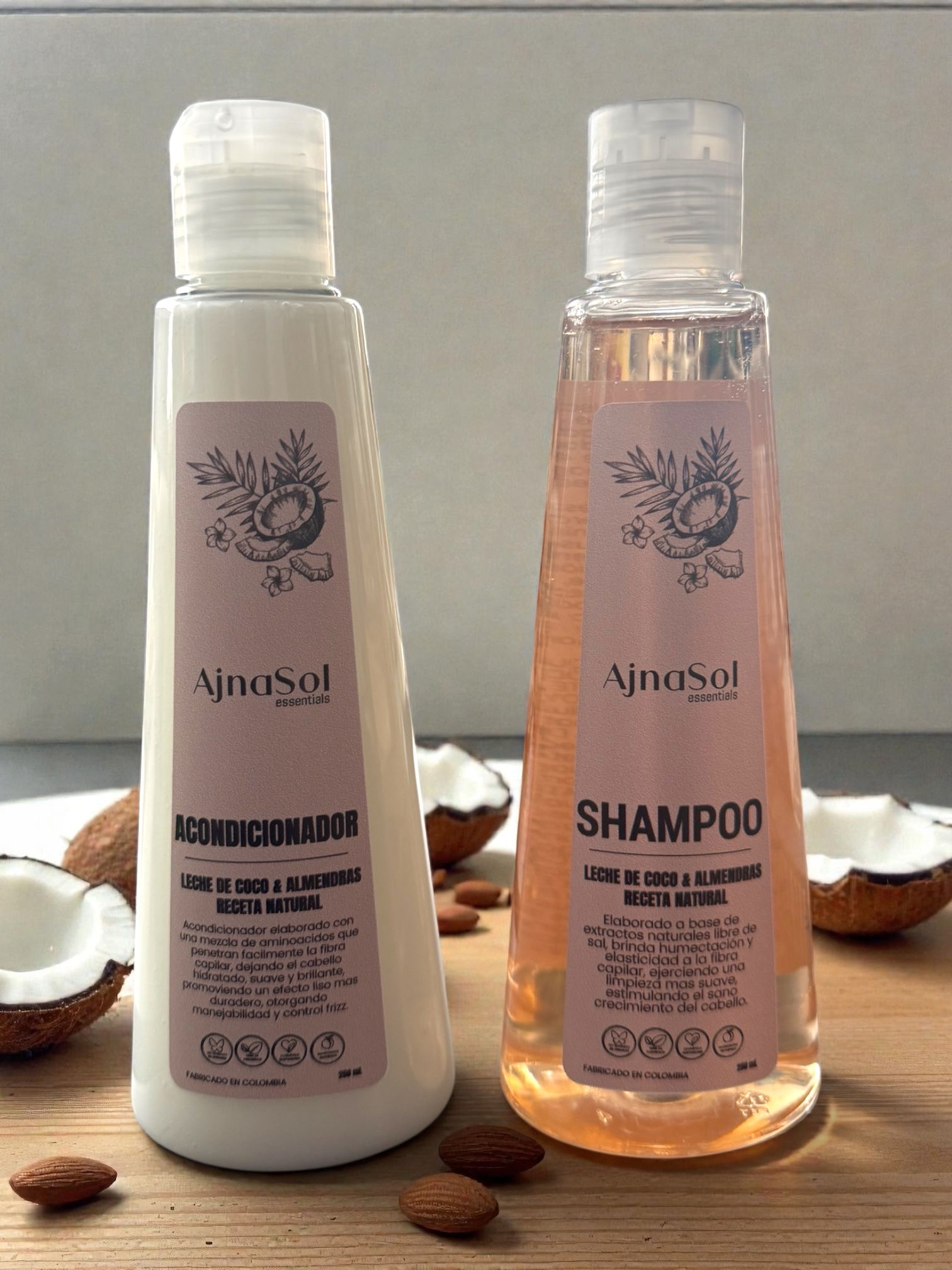 Kit Shampoo y acondicionador Leche de Coco y Almendras