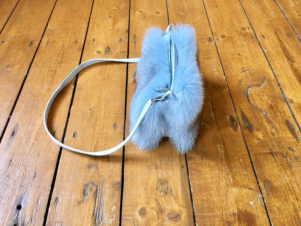 Thumbnail: Italian Dyed Fox and Leather Handbag