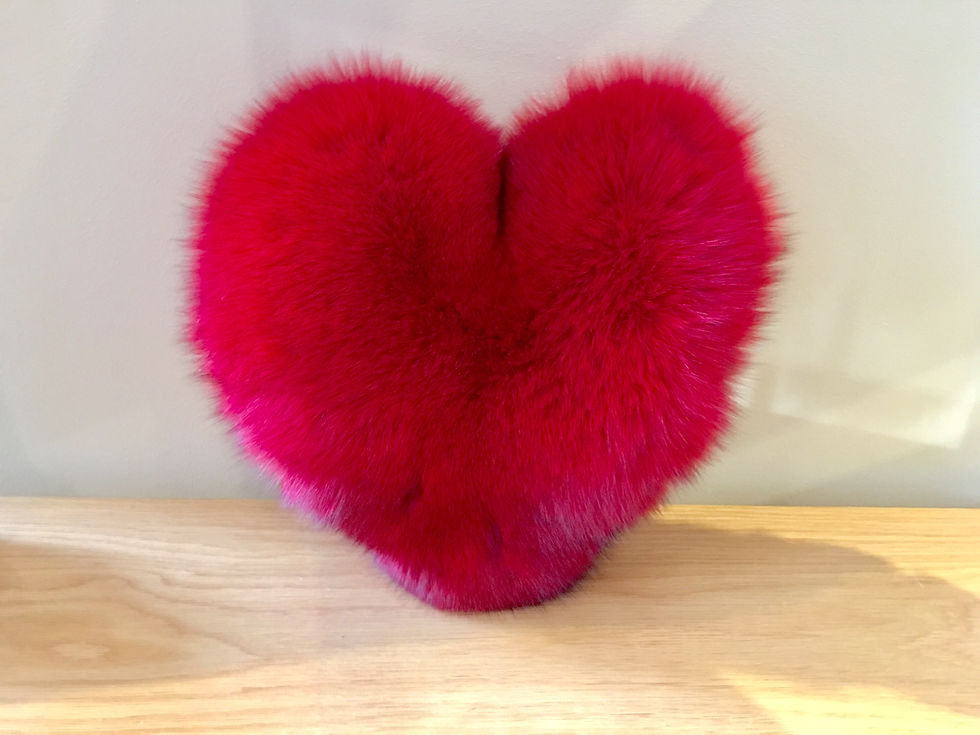 Thumbnail: Heart Fur Cushion, Fox Fur Cushion, Valentines Fur Cushion