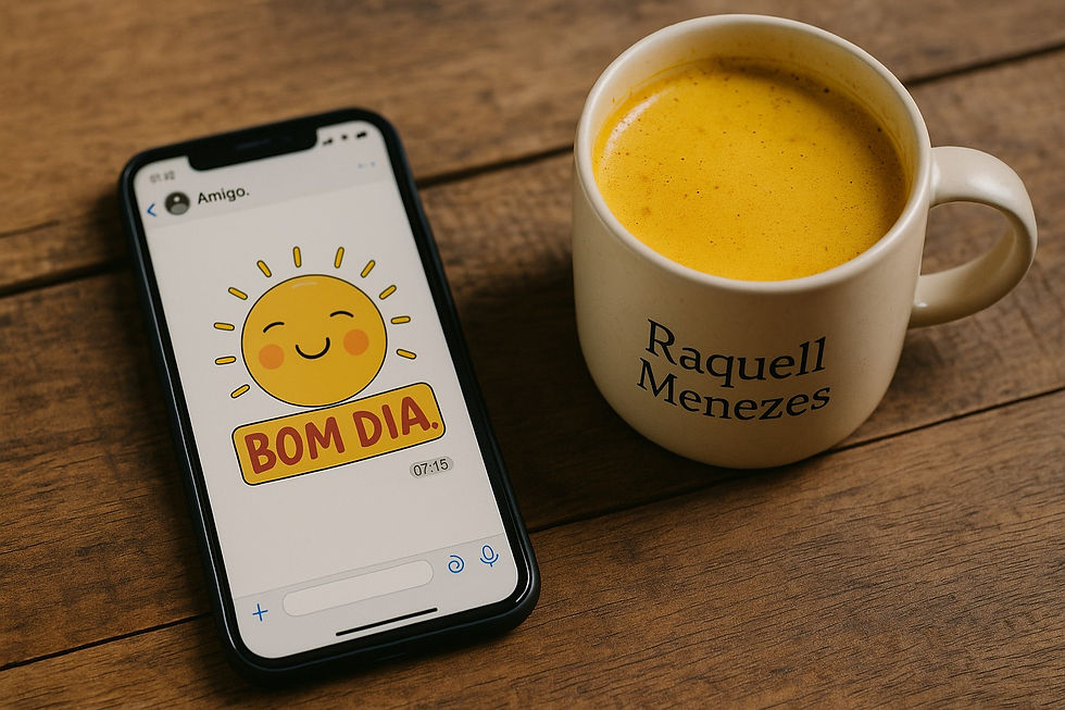 Celular recebendo uma mensagem carinhosa, em ambiente acolhedor
