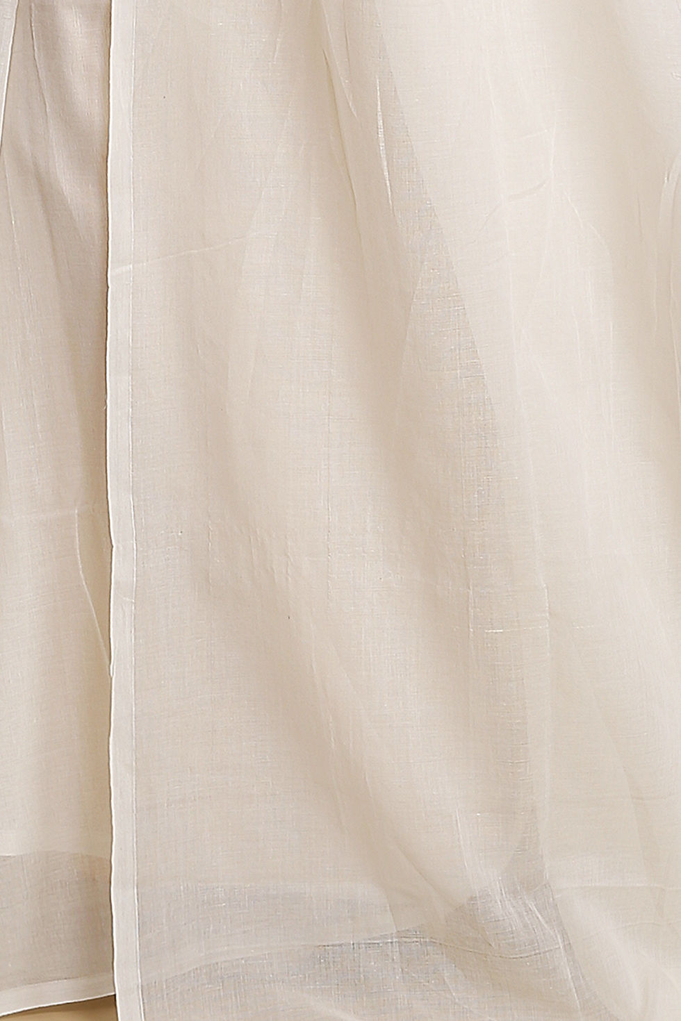 Thumbnail: Bengal Handloom Pure Mulmul Plain Saree -White