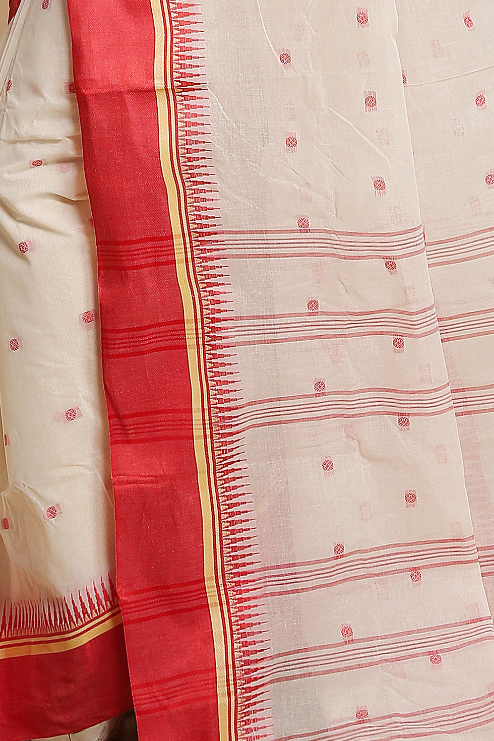 Thumbnail: Pure Cotton Tant Saree with Elegant Velvet Solid Border