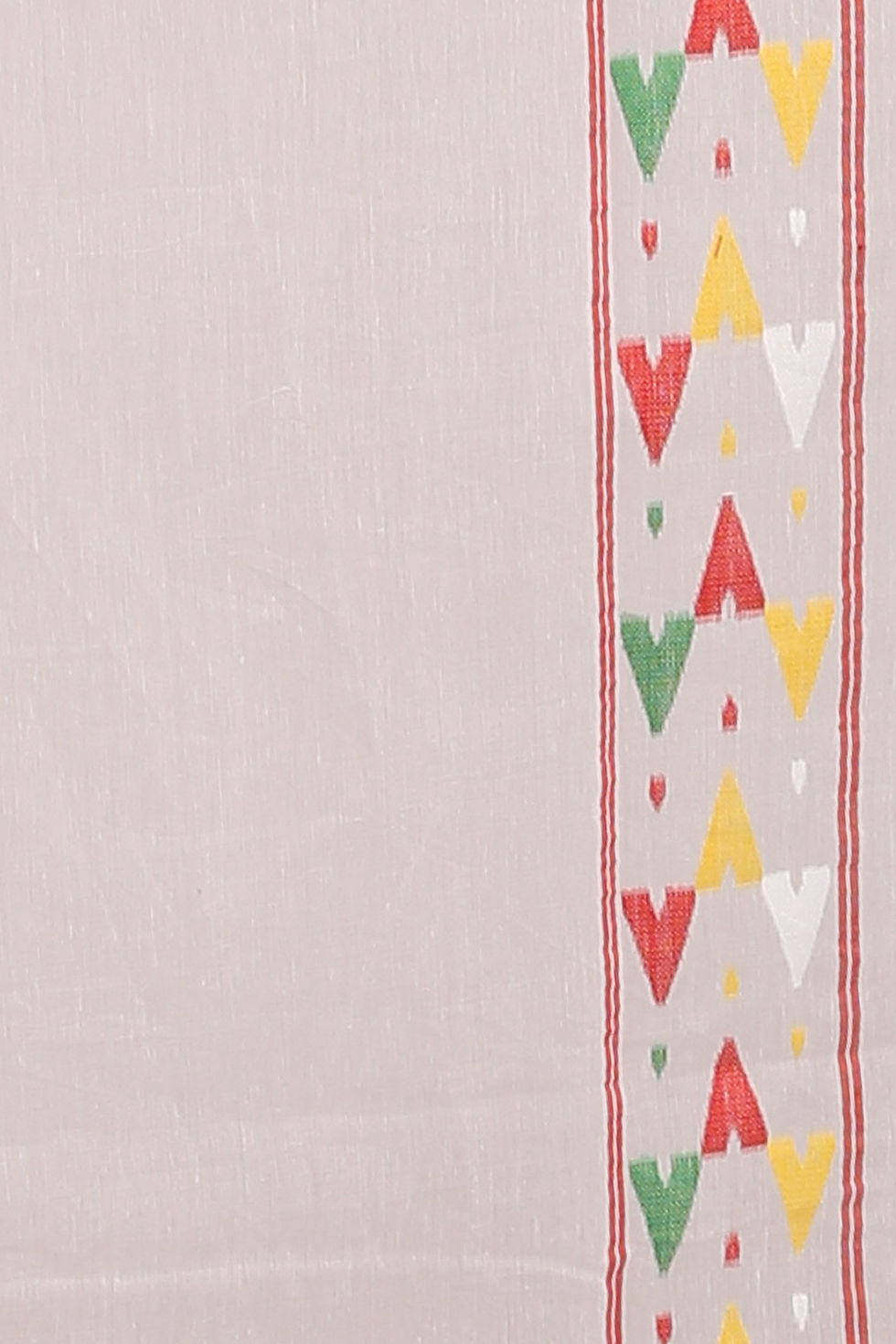 Thumbnail: Cotton Silk Dhakai Jamdani Saree with blouse piece (White).