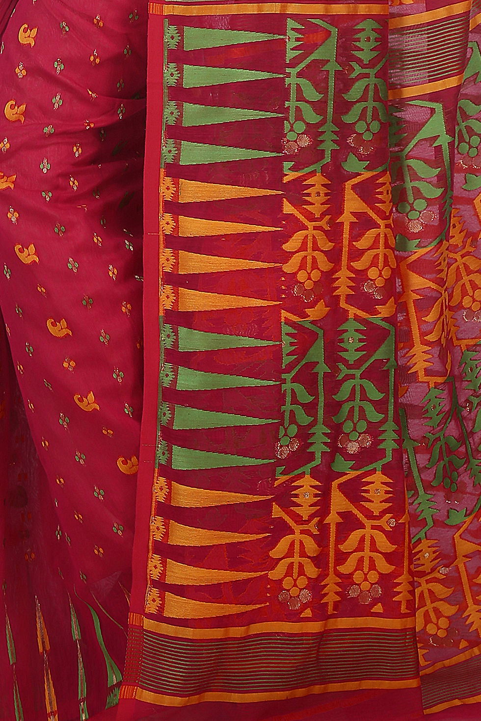 Thumbnail: soft cotton silk dhakai jamdani  (Dark Pink).