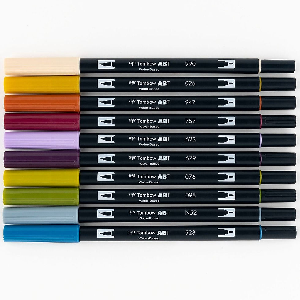 Thumbnail: Tombow Dual Brush Pen AB-T - Muted Set of 10