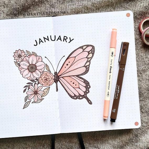 January Monthly Cover Page Ideas for your Bullet Journal