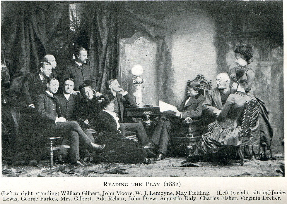 Augustin Daly's company in 1882, Charles Fisher Jr. sitting second from the right.