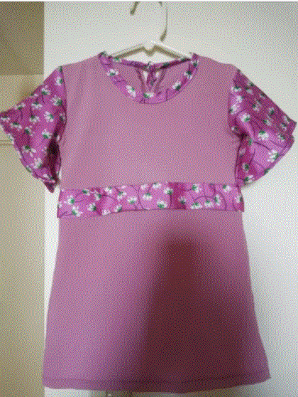 Girls Rose and Print Dress 4T  2022.GIF