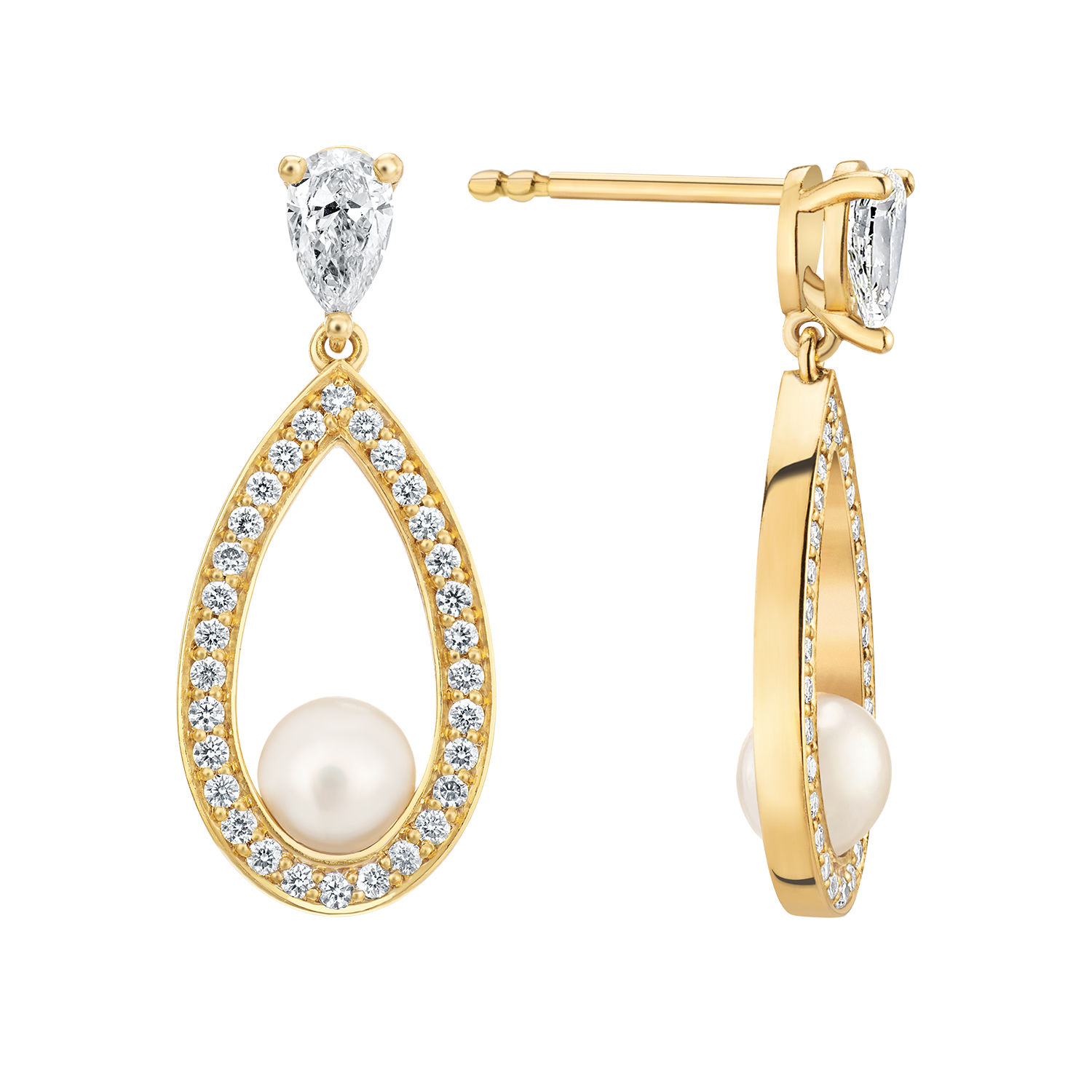 Pearl and Diamond Earrings