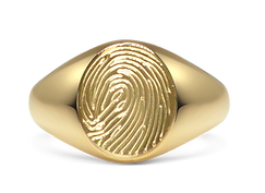 Fingerprint surface engraved signet ring