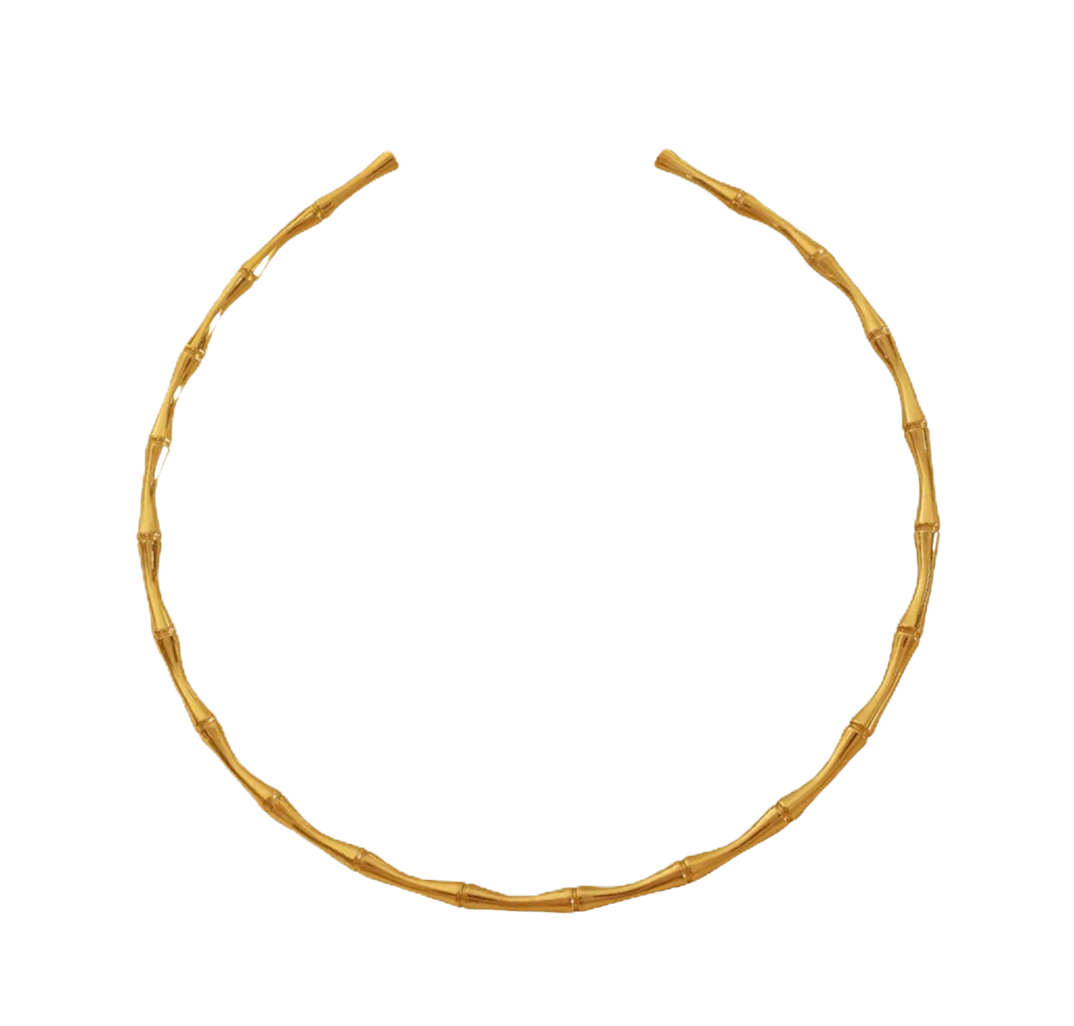 Fine gold-tone torque necklace with bamboo detailing.