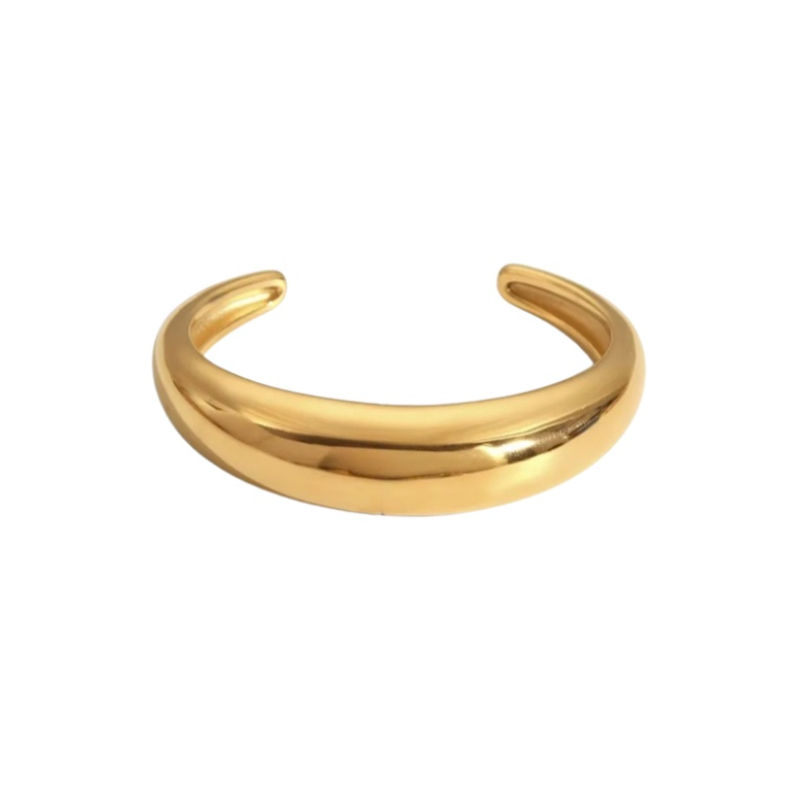 Tusk Rounded Open Claw Cuff - Gold