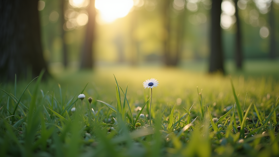 Eye-level view of a serene nature scene