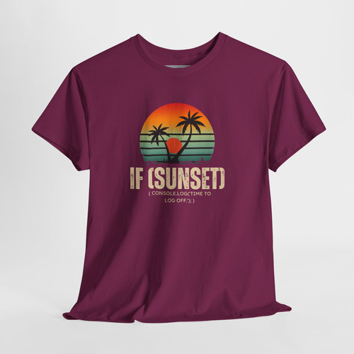 Sunset Log Off Tshirt - Unisex Tee | Euclid Life Store