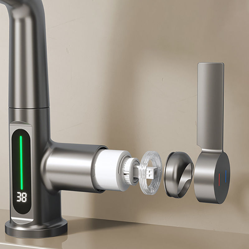 Thumbnail: Waterfall Basin Faucet Pull-Out Kitchen & Bathroom Faucet Rainfall Temperature D