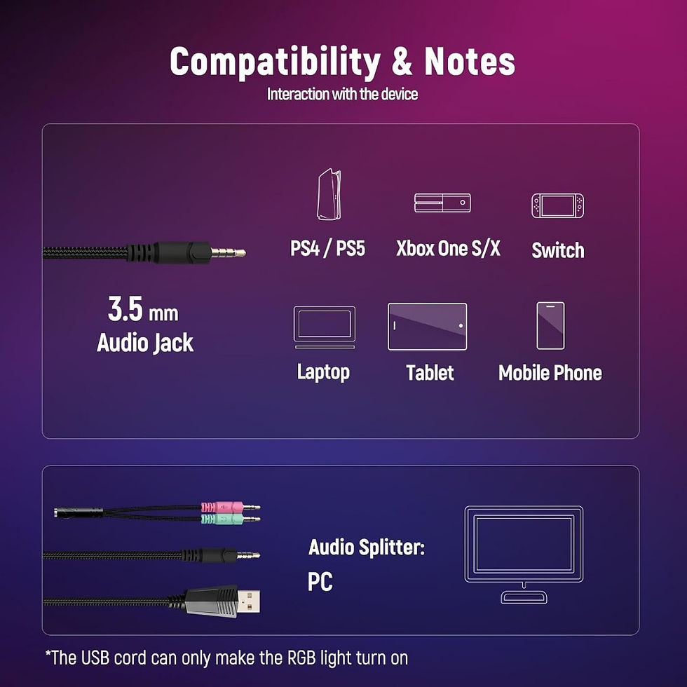 Thumbnail: Gaming Headset with 7.1 Surround Sound and Noise Canceling Mic, LED Light Over E