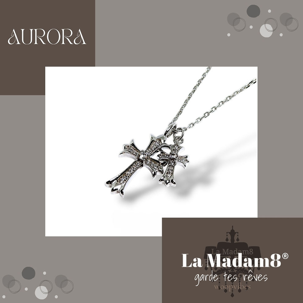 La Madam8 - Aurora 925純銀包白金頸鏈 鑲嵌8A級人造碳鑽