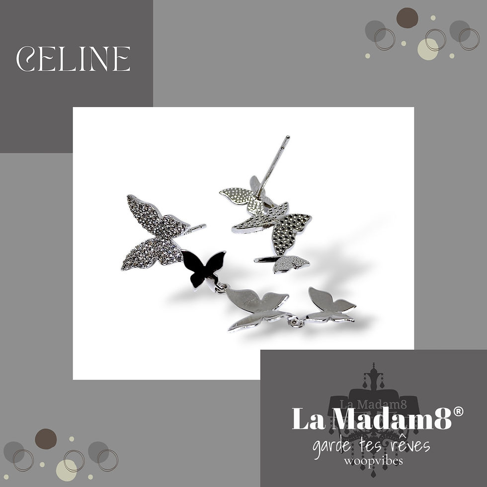 縮圖：La Madam8 - Celine 925純銀包白金耳環 鑲嵌8a人造碳鑽