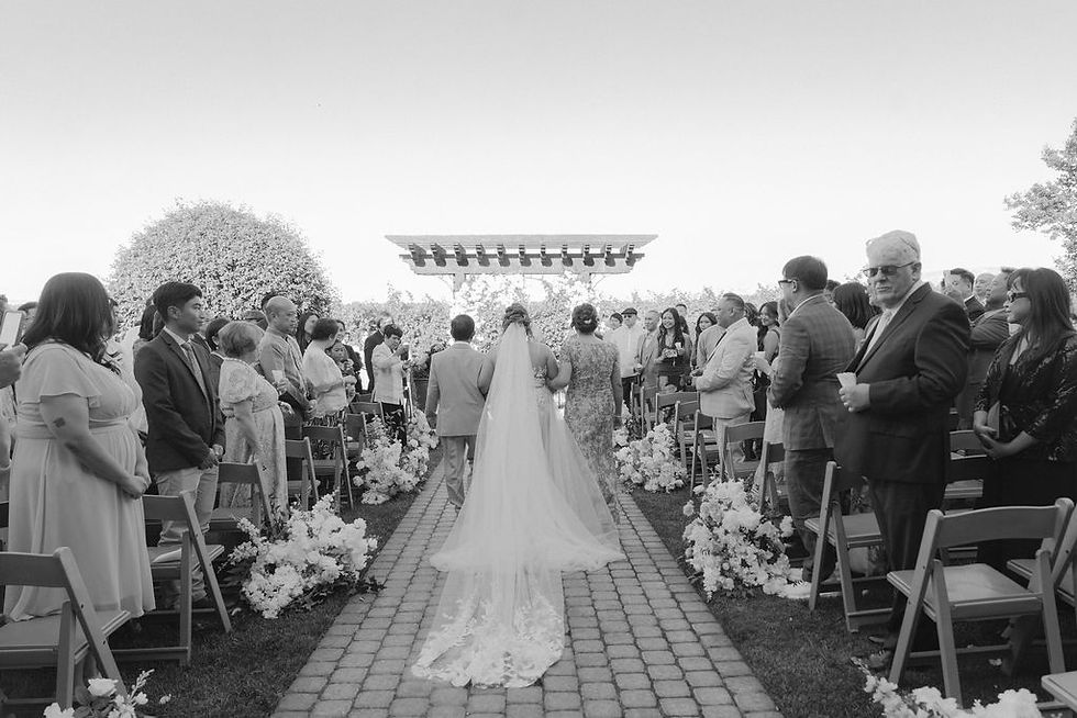 wedding ceremony at Palm Event Center in Easy Bay, California