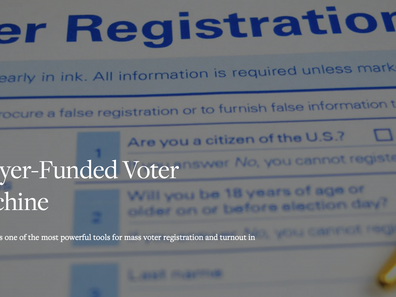 CALL TO ACTION. Alert Legislators: The Left's Taxpayer-Funded Voter Registration Machine, ERIC