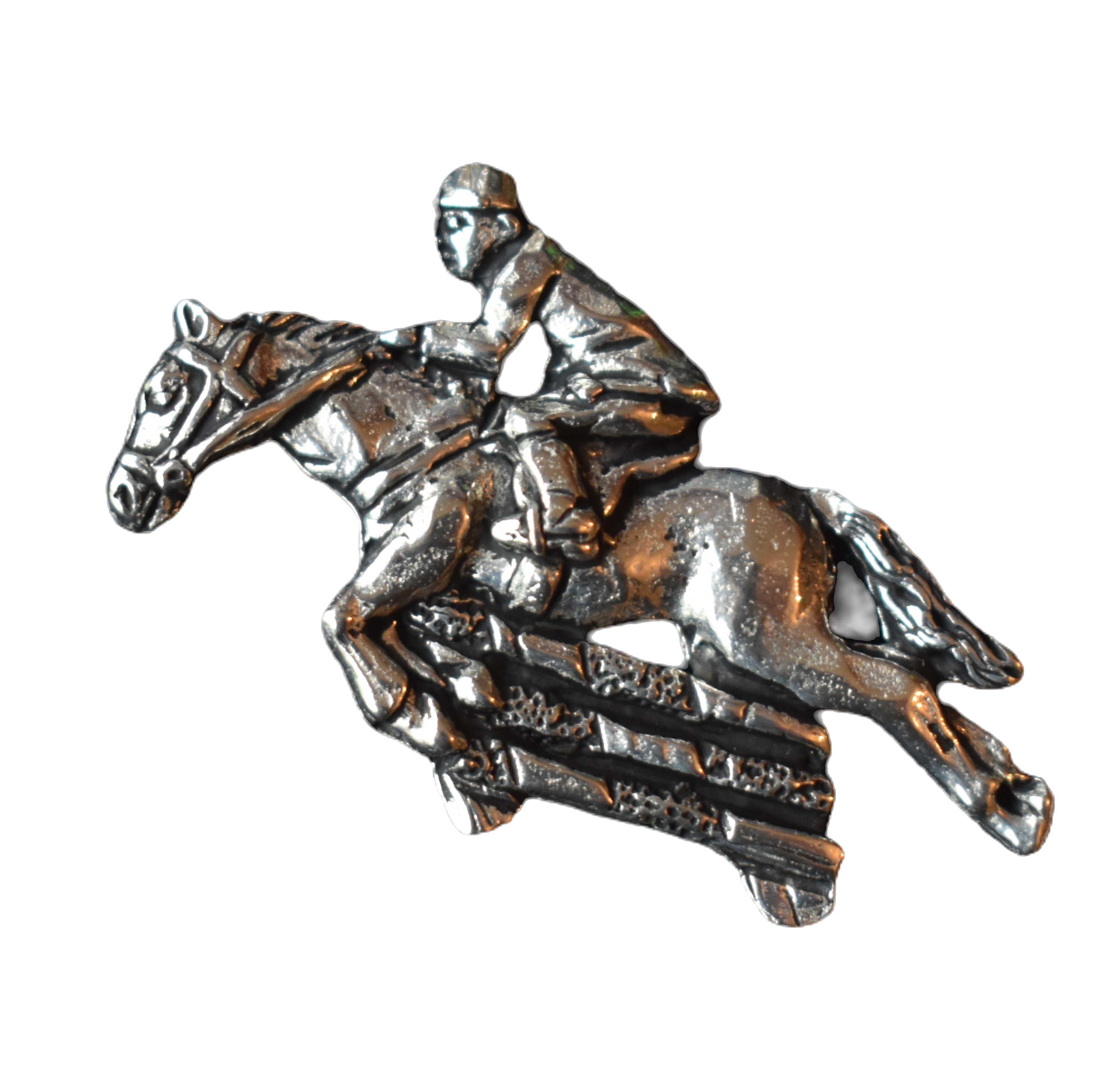 Show Jumper Pewter Pin Badge