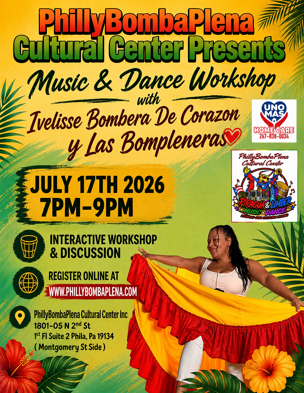 Interactive workshop of Bomba with Chicago's Ivelisse Bombera De Corazon y Las Bompleneras