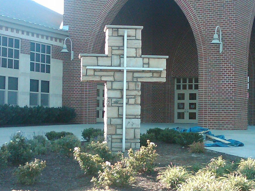 Stone Works Inc Stone Cross at Our Lady of Good Counsel High School