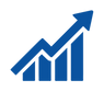 A graphic image of a chart showing improvement with an upward trajectory arrow