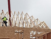 Roof trusses standing