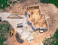 House ready to accept roof trusses