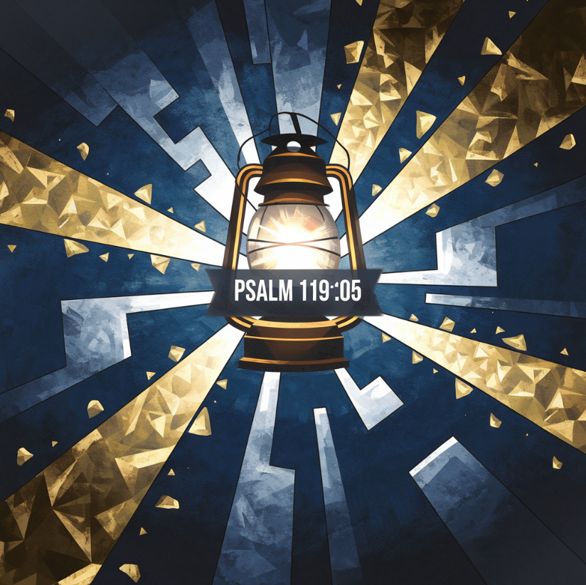 Cubist-style artwork inspired by Psalm 95:1-3, depicting abstract mountains, rivers, and beams of golden light radiating toward the sky, symbolizing joyful worship, created for Jesus24365.org and Jesus24365 Ministry.