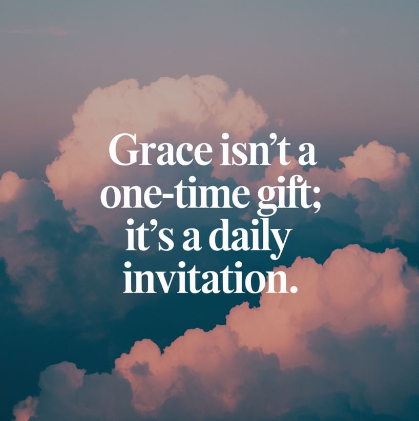 Soft pink and violet clouds float peacefully in a serene sky at sunrise or sunset, creating a gentle, dreamlike backdrop. In the center, bold white text reads: “Grace isn’t a one-time gift; it’s a daily invitation.” The words rest weightlessly against the heavens, as if spoken from above—reminding viewers that God's grace isn’t a moment, but a movement. Not a single act, but a daily rhythm. This image, reflective of the mission of Jeff Neubauer and Jesus24365 Ministry, captures the heart of what it means to walk with Christ: grace shows up again and again, inviting us into renewal, forgiveness, and presence every single day. No matter where you've been or how far you feel, grace is still extended. Always. Today. Now. #GraceIsDaily #Jesus24365 #JeffNeubauer #GlimpsesOfGrace #GraceInvitation #FaithInEveryDay #WalkWithHim
