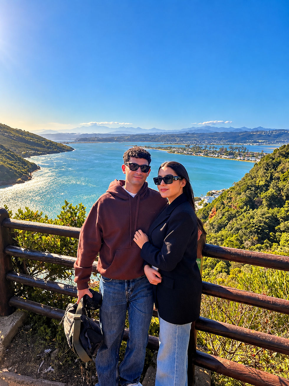 Happy guests enjoying a private Garden Route tour in South Africa with their personal tour guide.