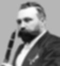 Richard Mühlfeld with his instrument, the clarinetist who inspired the Brahms Clarinet Sonata by Johannes Brahms