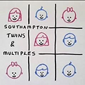Southampton Twins & Multiples logo, with children's drawings of faces