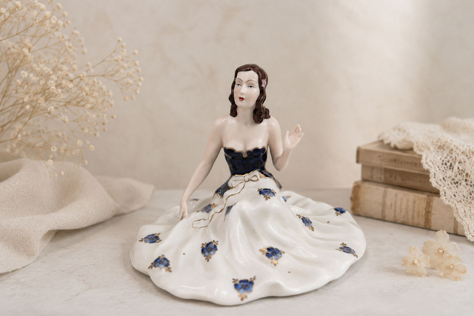Vintage Royal Dux Bohemia Porcelain Lady Figurine