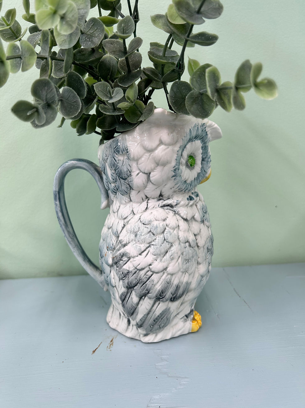 Thumbnail: Vintage 1973 Owl Pitcher | Ben Urey Ceramic Owl Vase | Cottage Farmhouse Decor