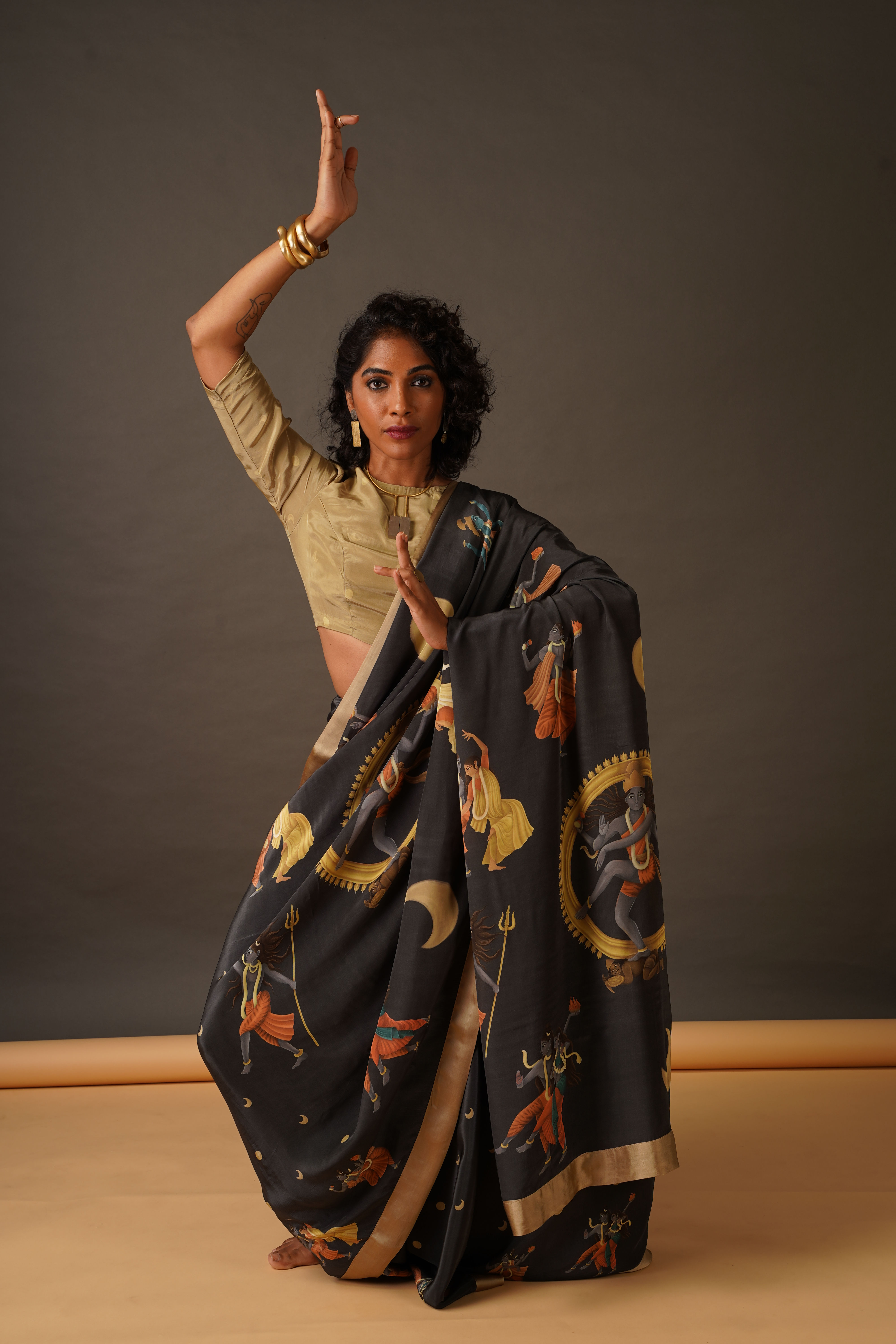 Tandav Saree Charcoal