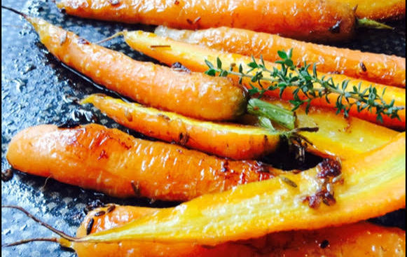 Carottes au miel rôties au four
