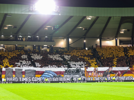 Tifo reads 'Hard times come and go but memories like these last forever'