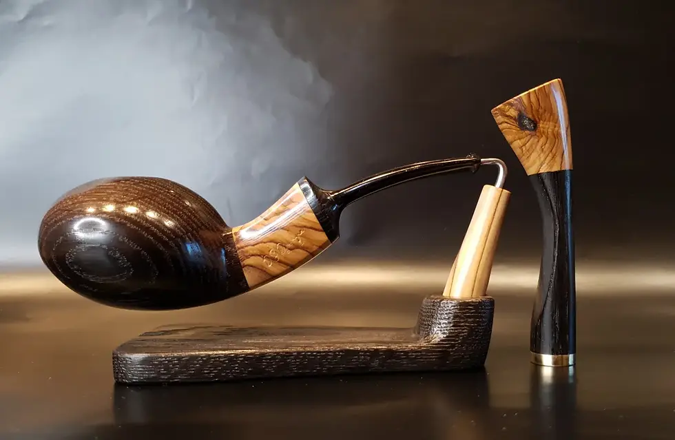 Thumbnail: Tomato Morta Olive pipe with tamper and pipe stand