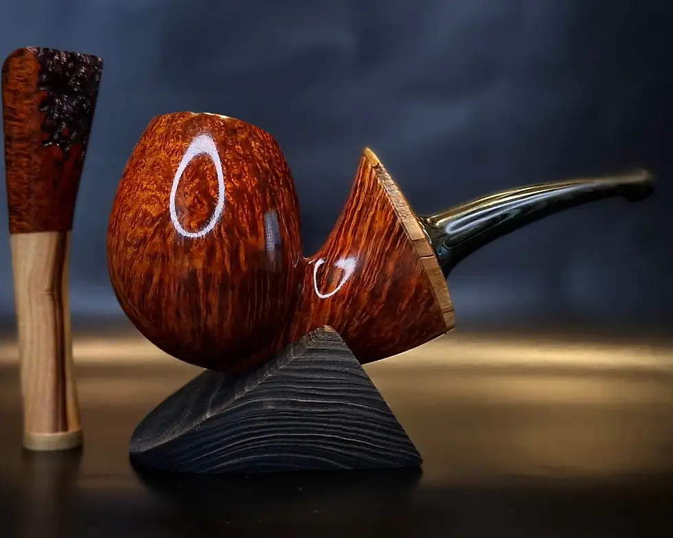 Thumbnail: Autumn leaf pipe with tamper and pipe stand