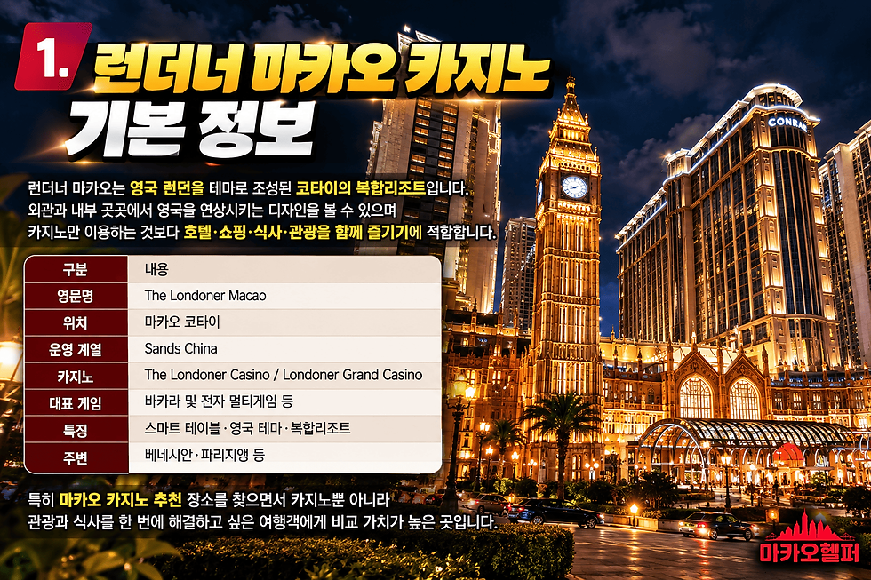 런더너 마카오 카지노 정보